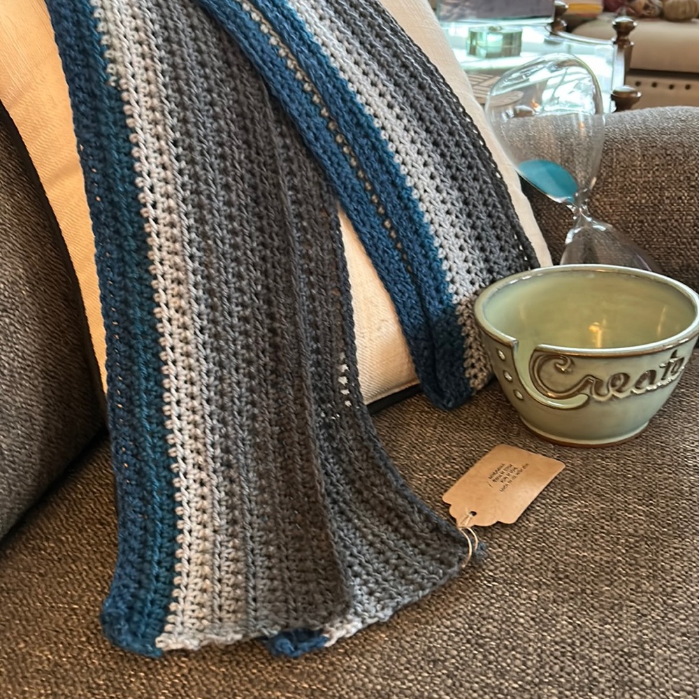 “Deep Waters” An XL scarf that is as unique as you are and handmade in …
